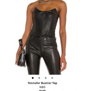 NBD Black Faux Leather Bustier Top REVOLVE
